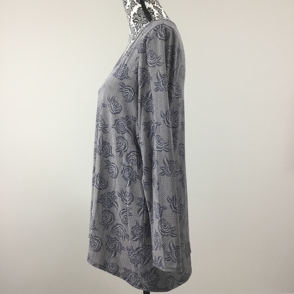 LulaRoe Simply Comfortable Rose Print Long Sleeve High Low Top L - Picture 13 of 13